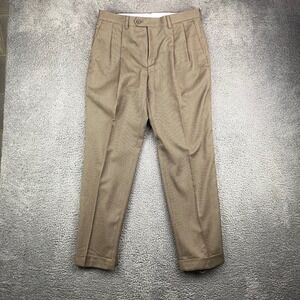 Ralph Lauren Houndstooth Pleated Dress Pants Mens 33x30 Cuffed Hem